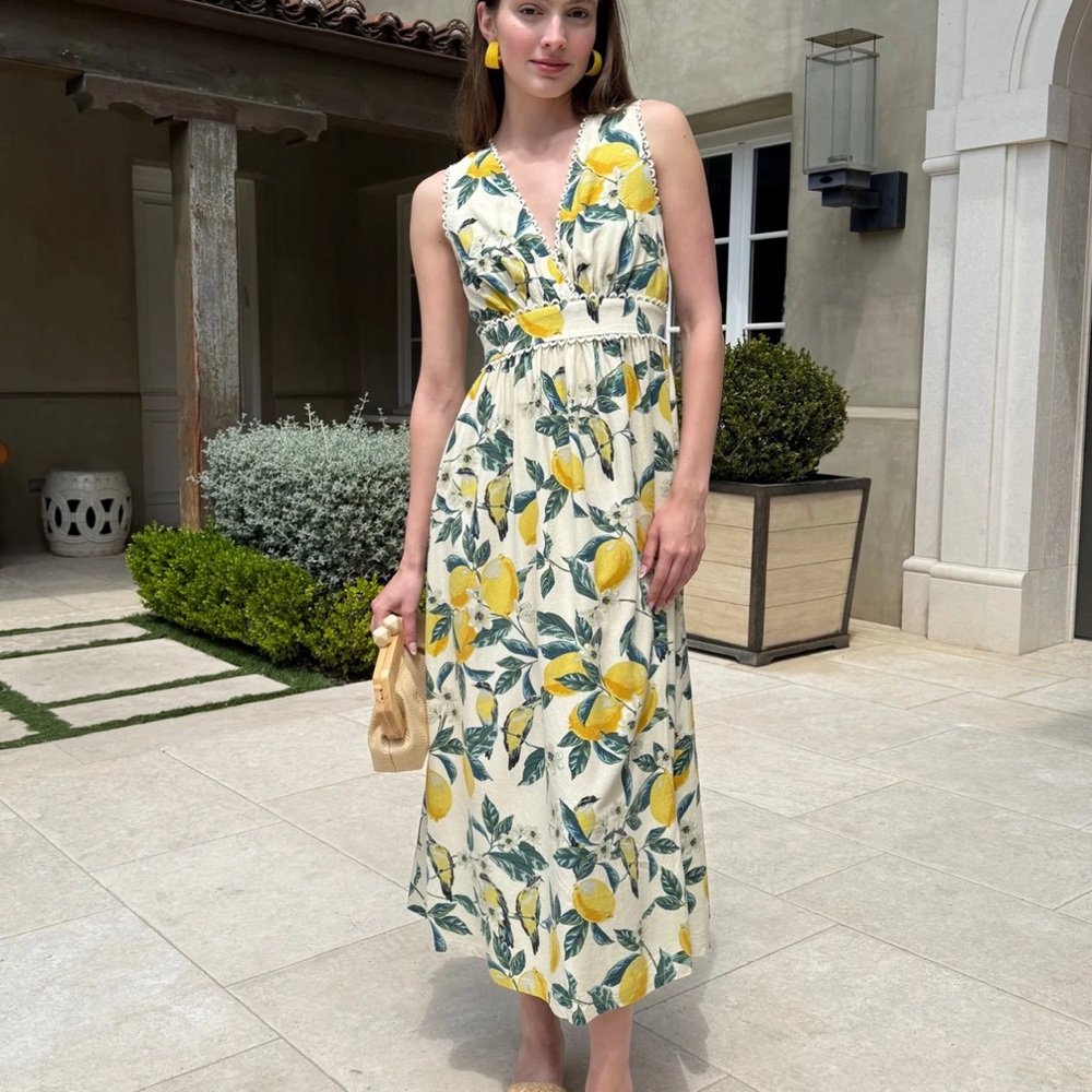 Benaar LA Floral Yellow and Green Maxi Dress